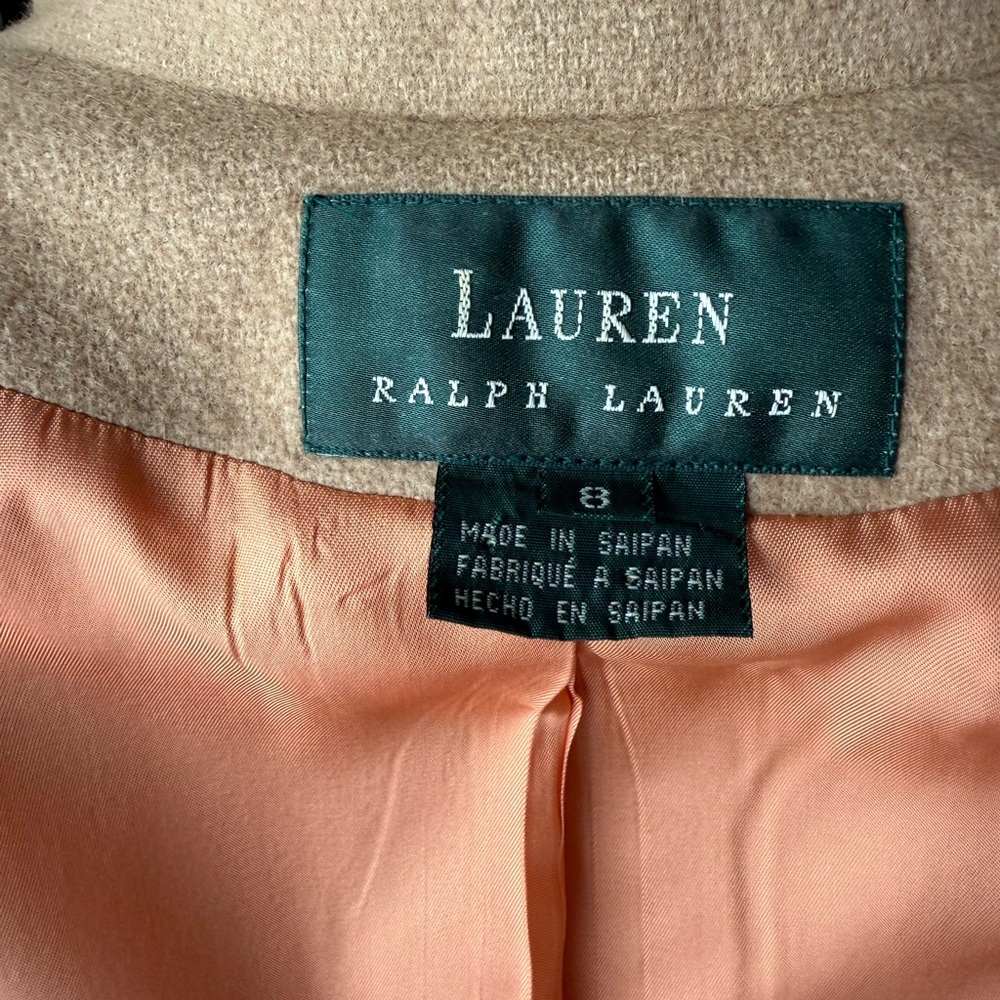 Vintage Lauren Ralph Lauren Angora-Wool Varsity Crest Blazer - Size 8 w/patches - Picture 8 of 16